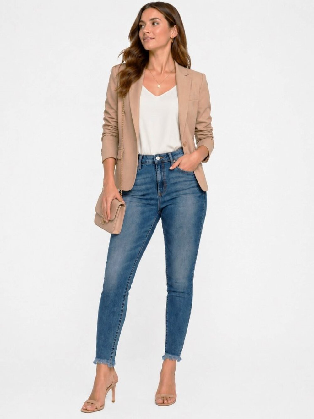 William Rast High Rise Skinny Jeans Medium Wash Distressed Frayed Hem Juniors 30